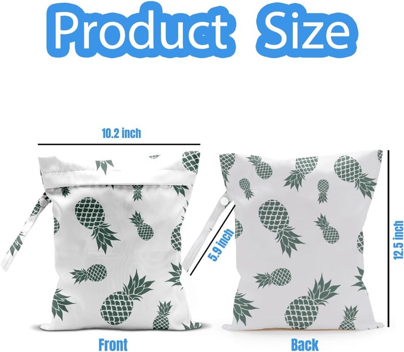 AASRR Store Wet Dry Bag, Wet Bag for Swimsuit, Travel, Beach, Pool, Diapers, Dirty Yoga Gym Clothes, Makeup Bag, Pineapple Summer Vacation Essentials - Image 2